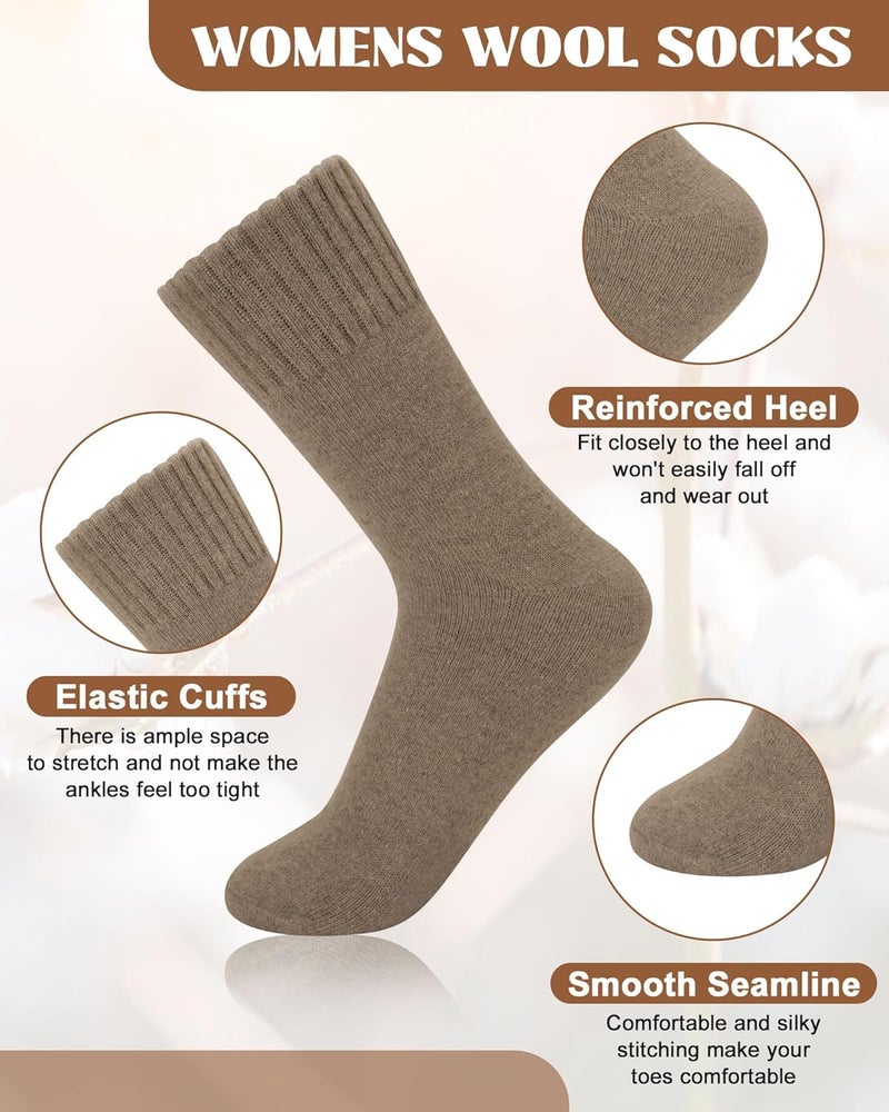 YSense Wool Socks for Women, Winter Boot Socks Stocking Stuffers Gifts for Women Warm Crew Hiking - Image 1